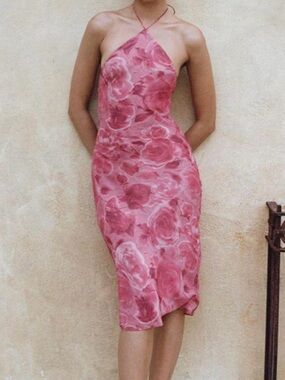 Realisation Par Pink Floral Halter Midi Dress